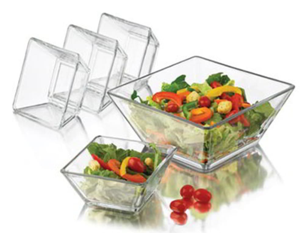 Libbey 55701 Tempo Salad Set w/ 9in Serving & 4Salad Bowls