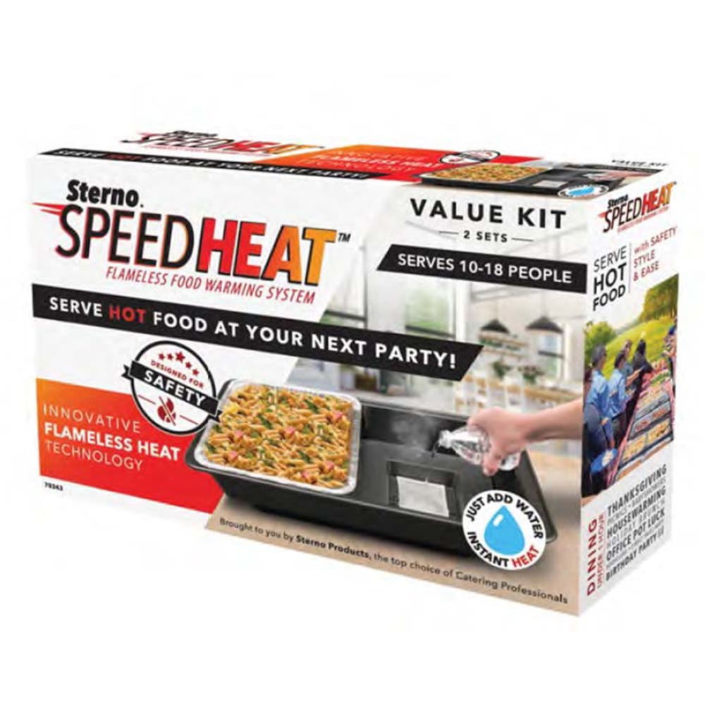 Sterno 70343 SpeedHeat™ Flameless Food Warming System Kit for (4) Half