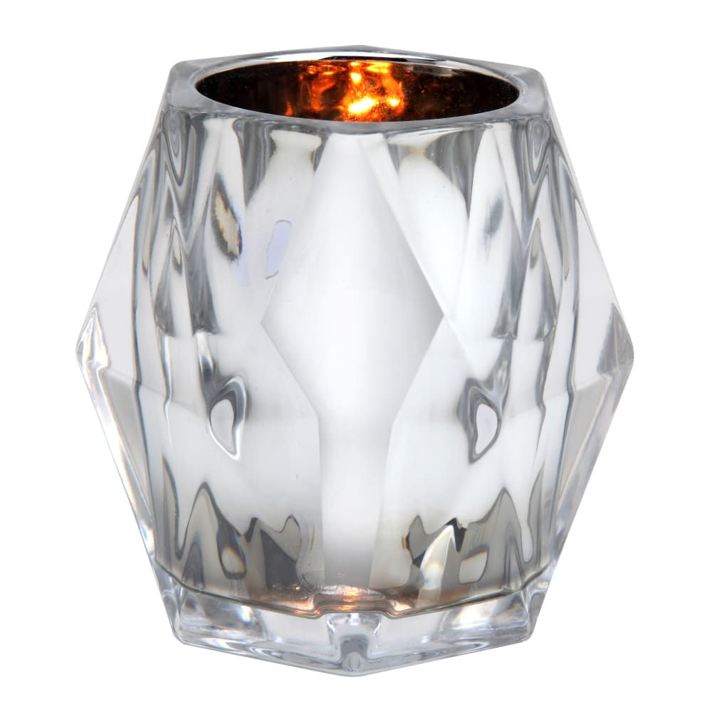 Sterno 80518 Sterling Candle Lamp 3 3/4"D x 3 1/2"H, Metallic Silver