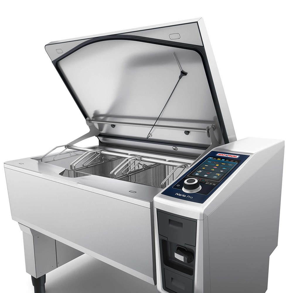 Rational IVARIOPRO L 208/240V 3 PH 26 gal Tilt Skillet Open Base