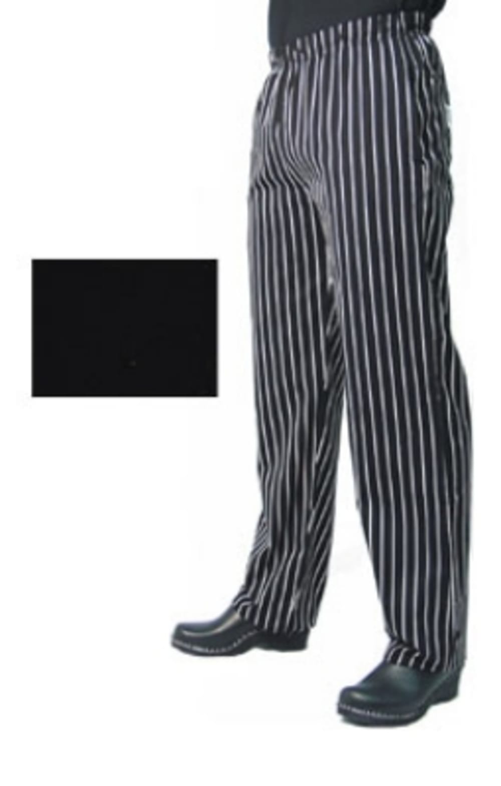 Chef Revival P014BK4X Poly Cotton Chef Pants, Slim Fit, 4X, Black