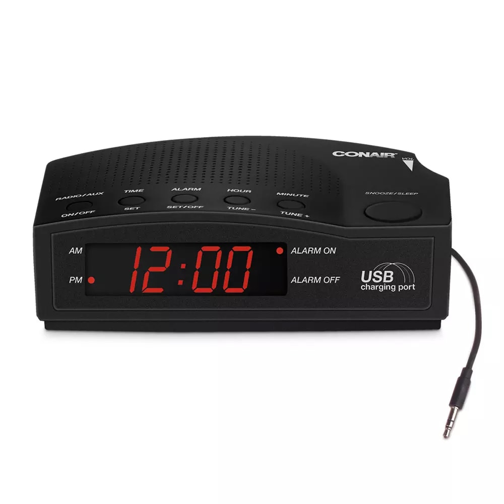 Conair Hospitality WCR14 Alarm Clock Radio w/ USB Charging Port & AUX