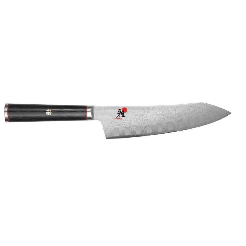 Miyabi 1019942 7" Rocking Santoku Knife w/ Black Linen Micarta Handle, Stainless Steel