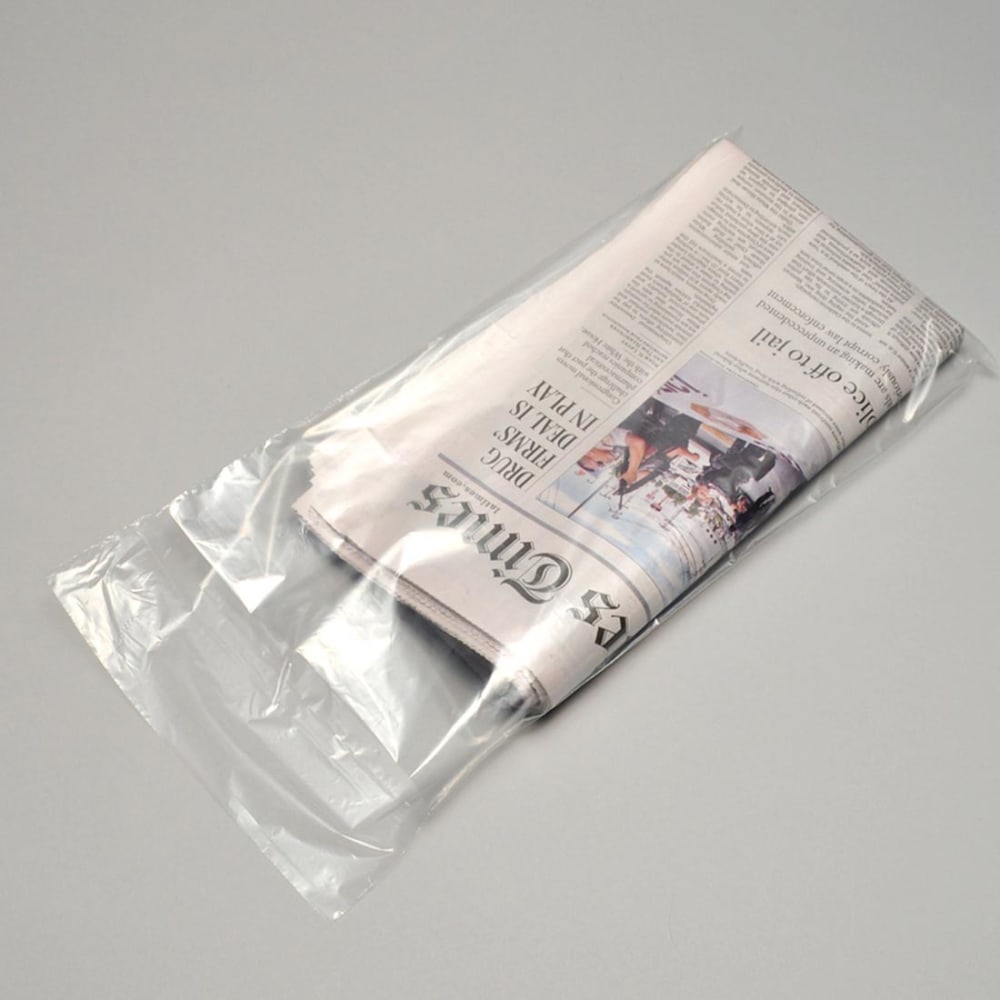 LK Packaging D21N Newspaper Bag on Header - 21 x 7 1/2, Polypropylene,  Clear