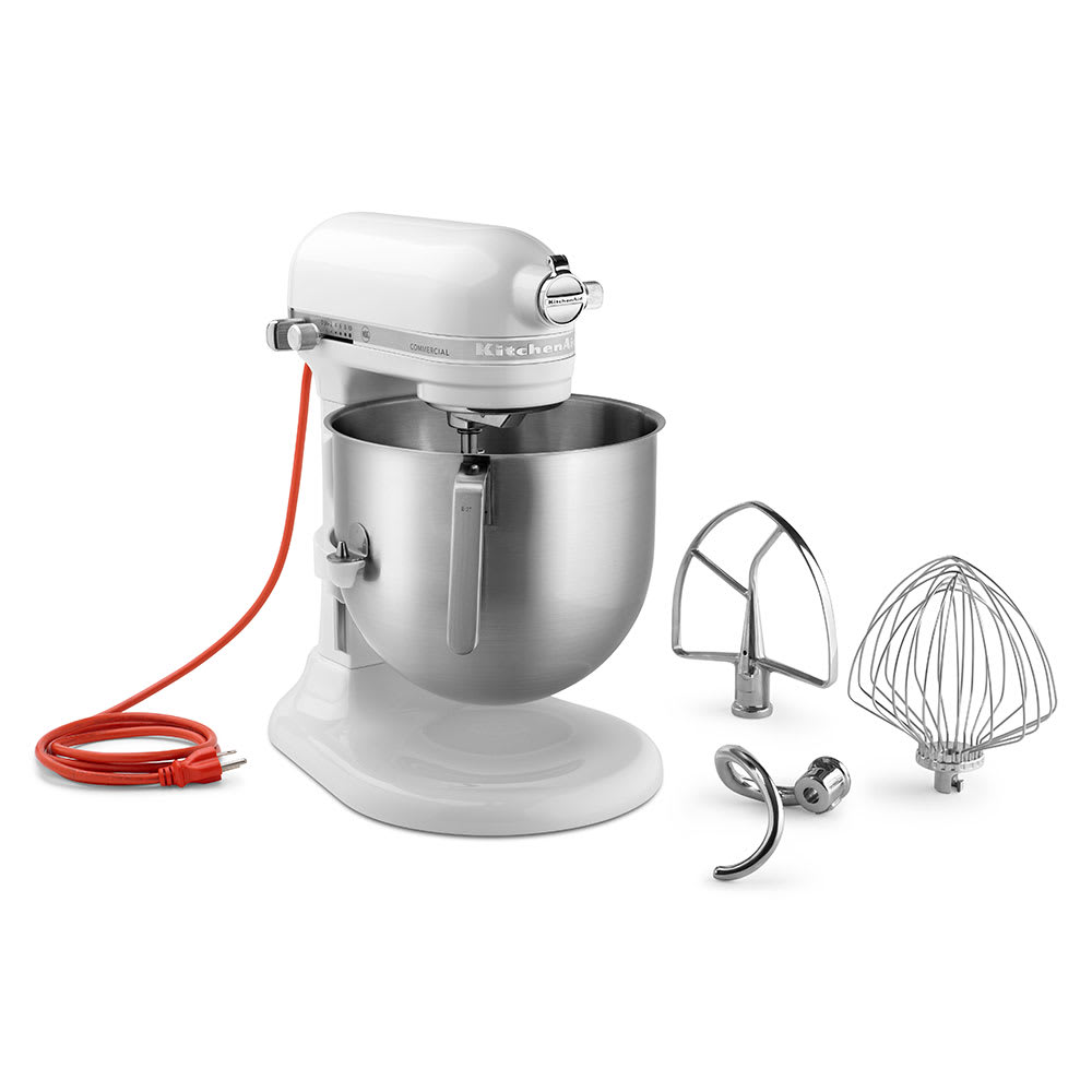Pub snack Simuler KitchenAid Commercial KSM8990WH 8 qt KitchenAid® Planetary Mixer -  Countertop, White, 1 1/3 hp, 120v