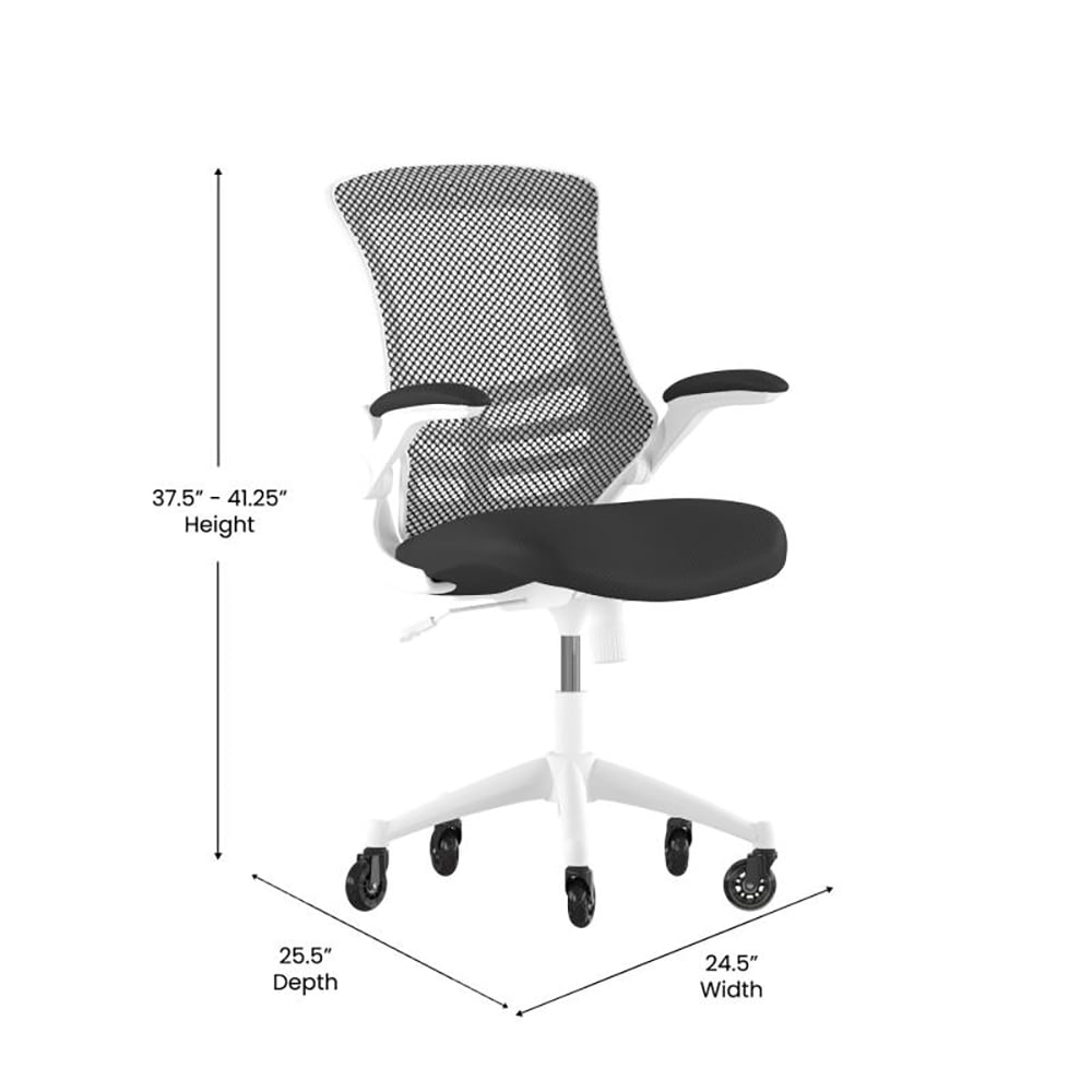 Flash Furniture BLX5MWHBKRLBGG Swivel Office Chair w/ Mid Back