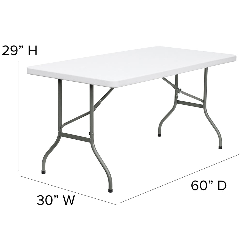 Flash Furniture DAD-YCZ-152-GG Rectangular Folding Table w/ Granite ...