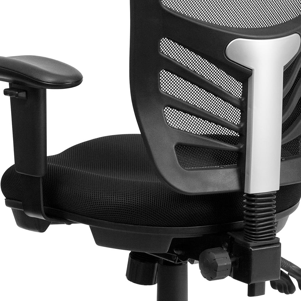Flash Furniture HL-0001-GG Swivel Office Chair w/ Mid Back - Black Mesh ...