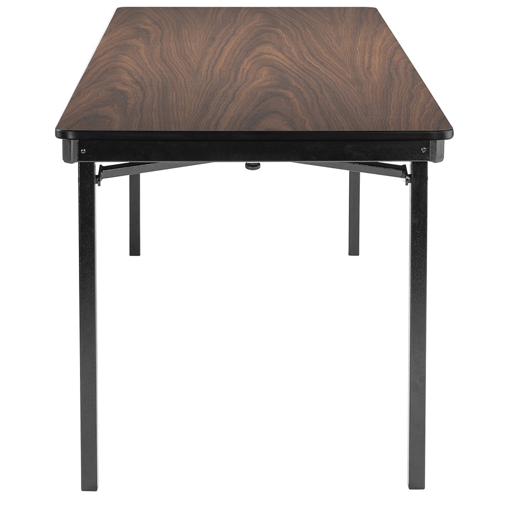 National Public Seating Max Seating 36 x 96 Montana Walnut Plywood Folding Table with T-Mold Edge