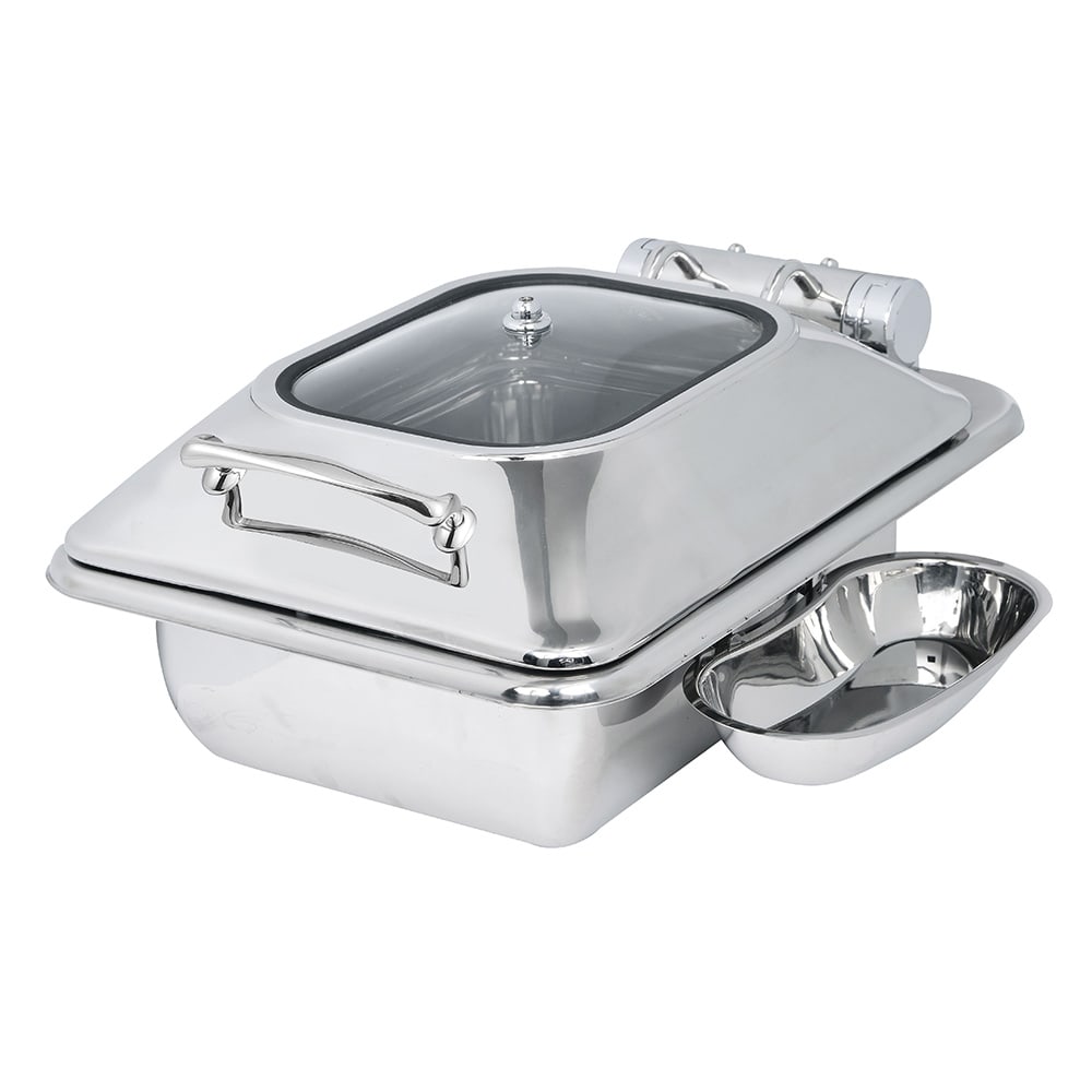Eastern Tabletop 3964G 4 qt Square Induction Chafing Dish w/ Hinged