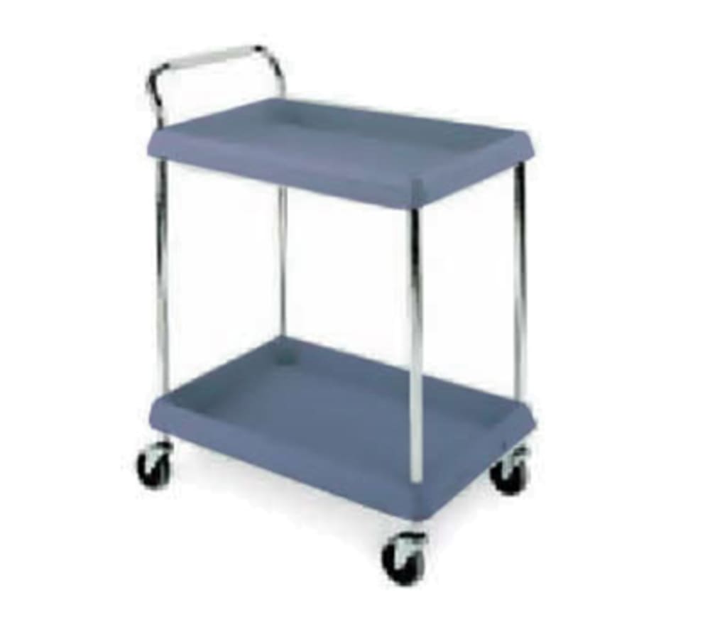 001-BC20302DBU BC Series Deep Ledge Utility Cart w/ Casters & 2 Shelves , Blue