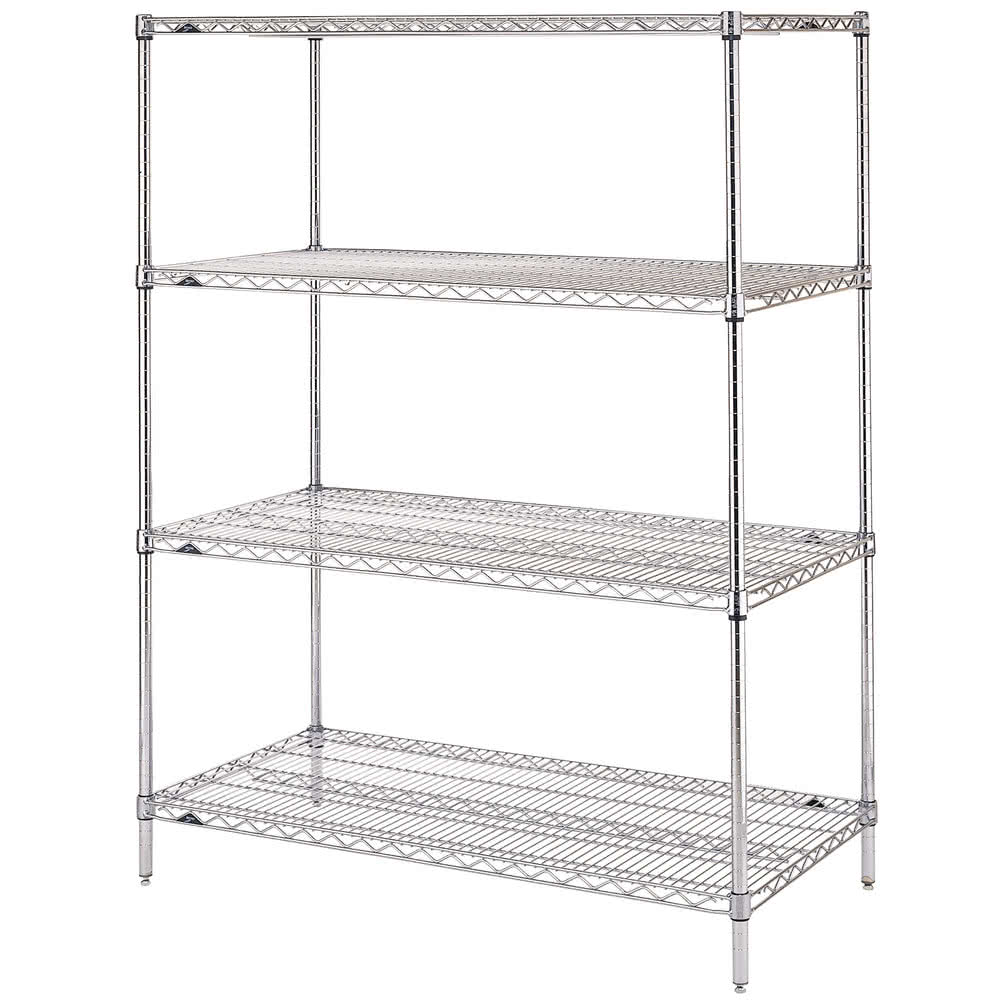 001-EZ1860NC4 Super Erecta® Chrome Wire Shelf Kit - 60"W x 18"D x 74"H