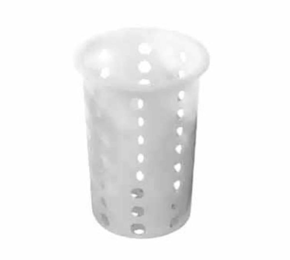 002-T100P Silverware Cylinder, 4 7/16 in Diameter, Plastic Construction, White