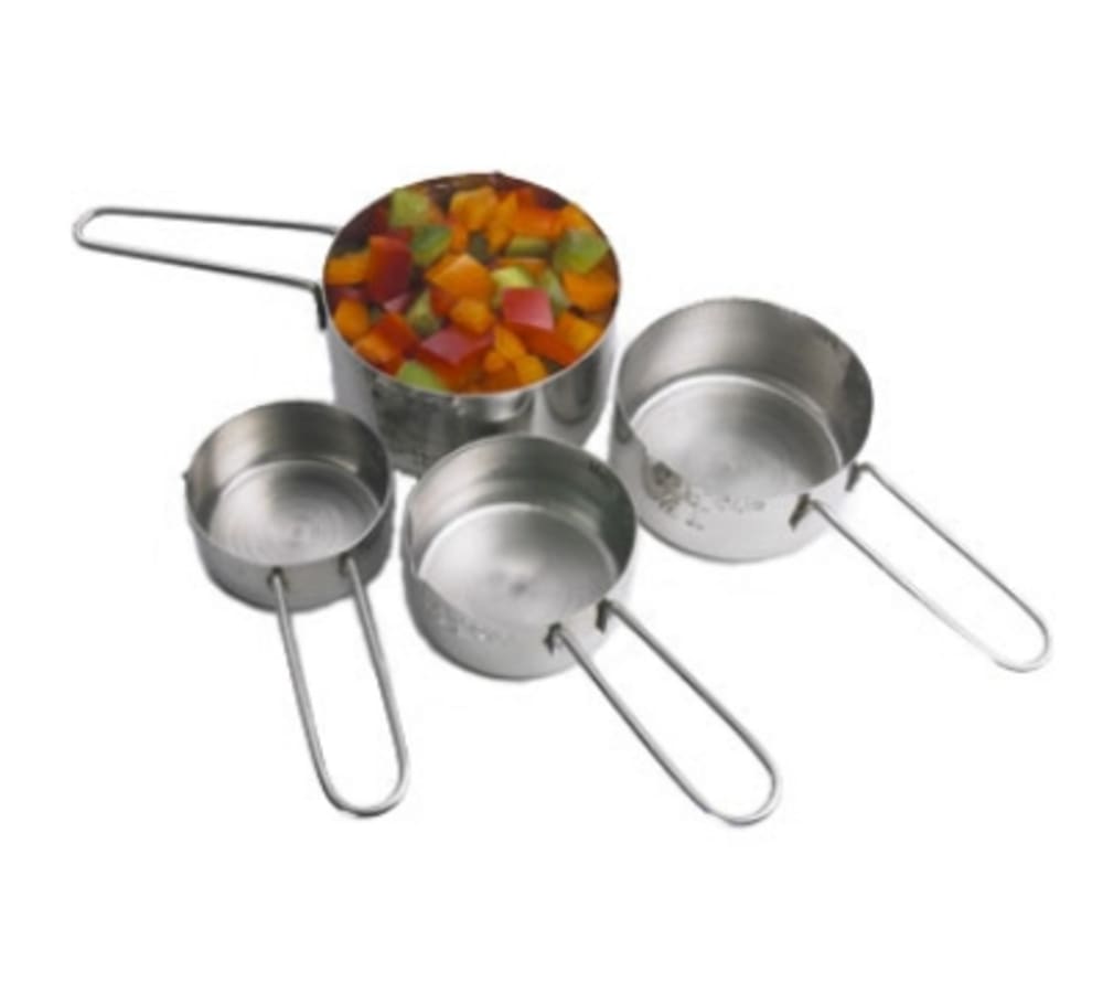 002-T1245 Stainless Measuring Cup Set: 1, 1/2, 1/3, & 1/4 Cups