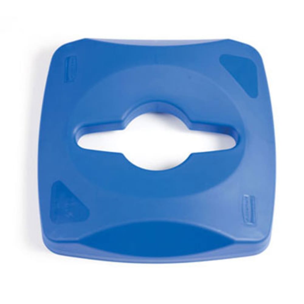 007-1788374 Square Recycling Trash Can Lid - Plastic, Blue