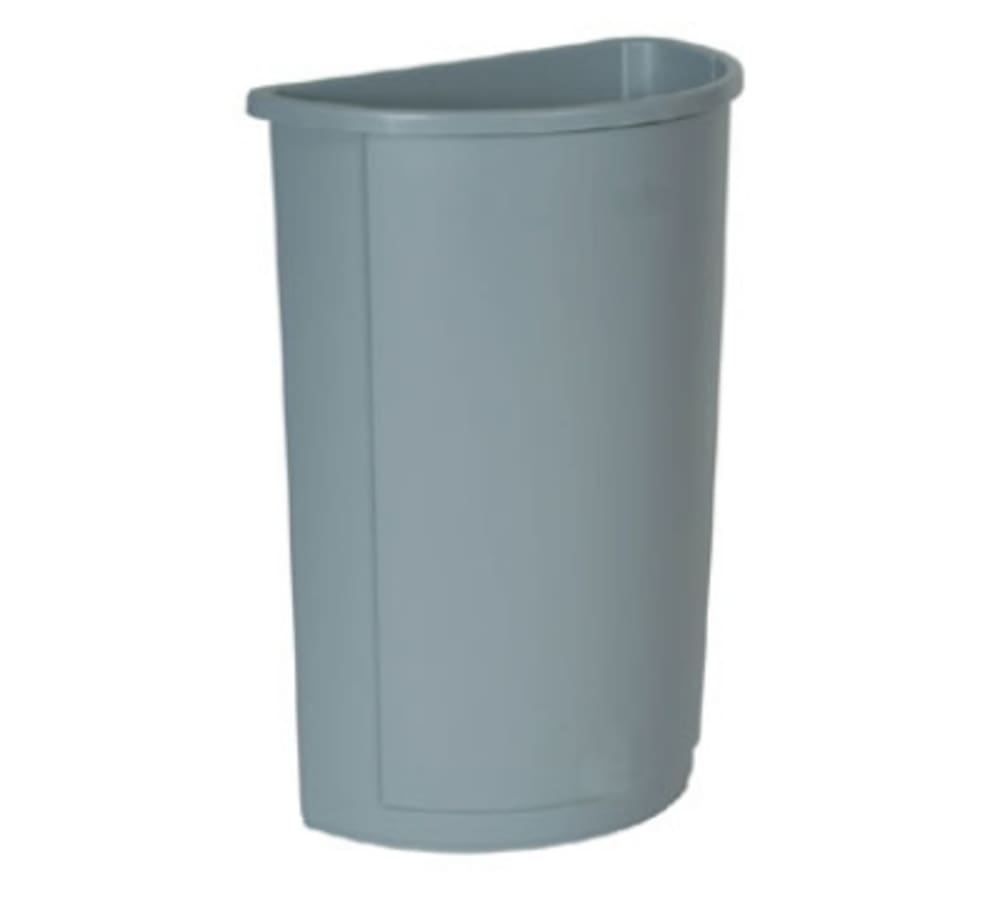007-352000GRAY Untouchable Container, Half Round, 21 Gallon, Plastic, Gray