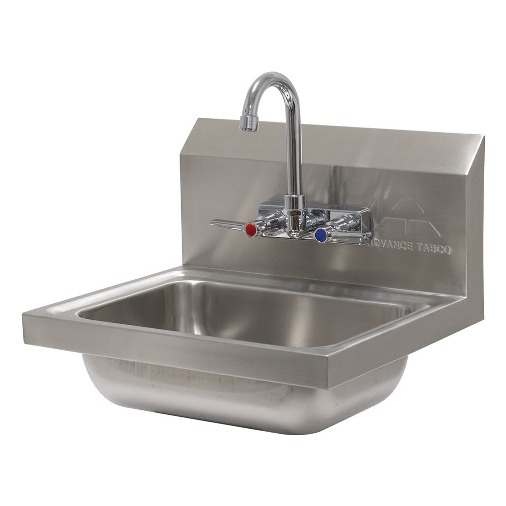 009-7PS602X Wall Mount Commercial Hand Sink w/ 14"L x 10"W x 5"D Bowl, Basket Drai...
