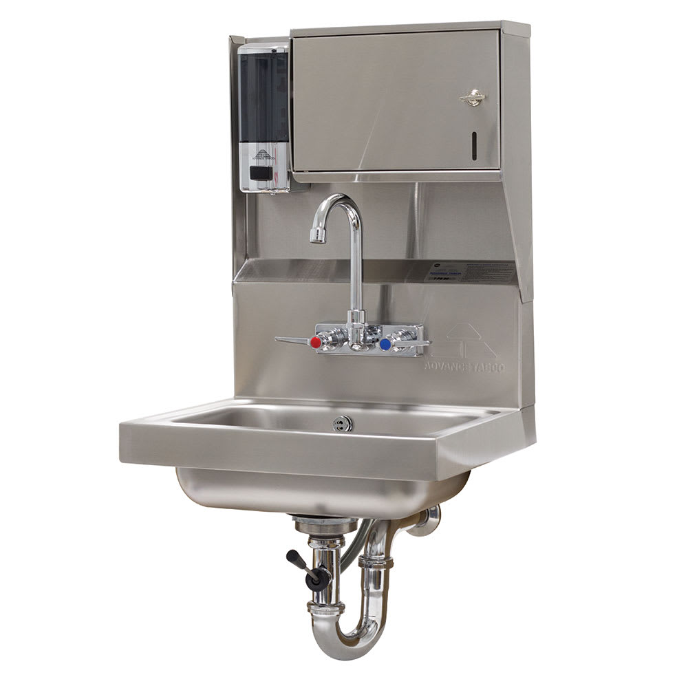 009-7PS80 Wall Mount Commercial Hand Sink w/ 14"L x 10"W x 5"D Bowl, Standard Fauc...