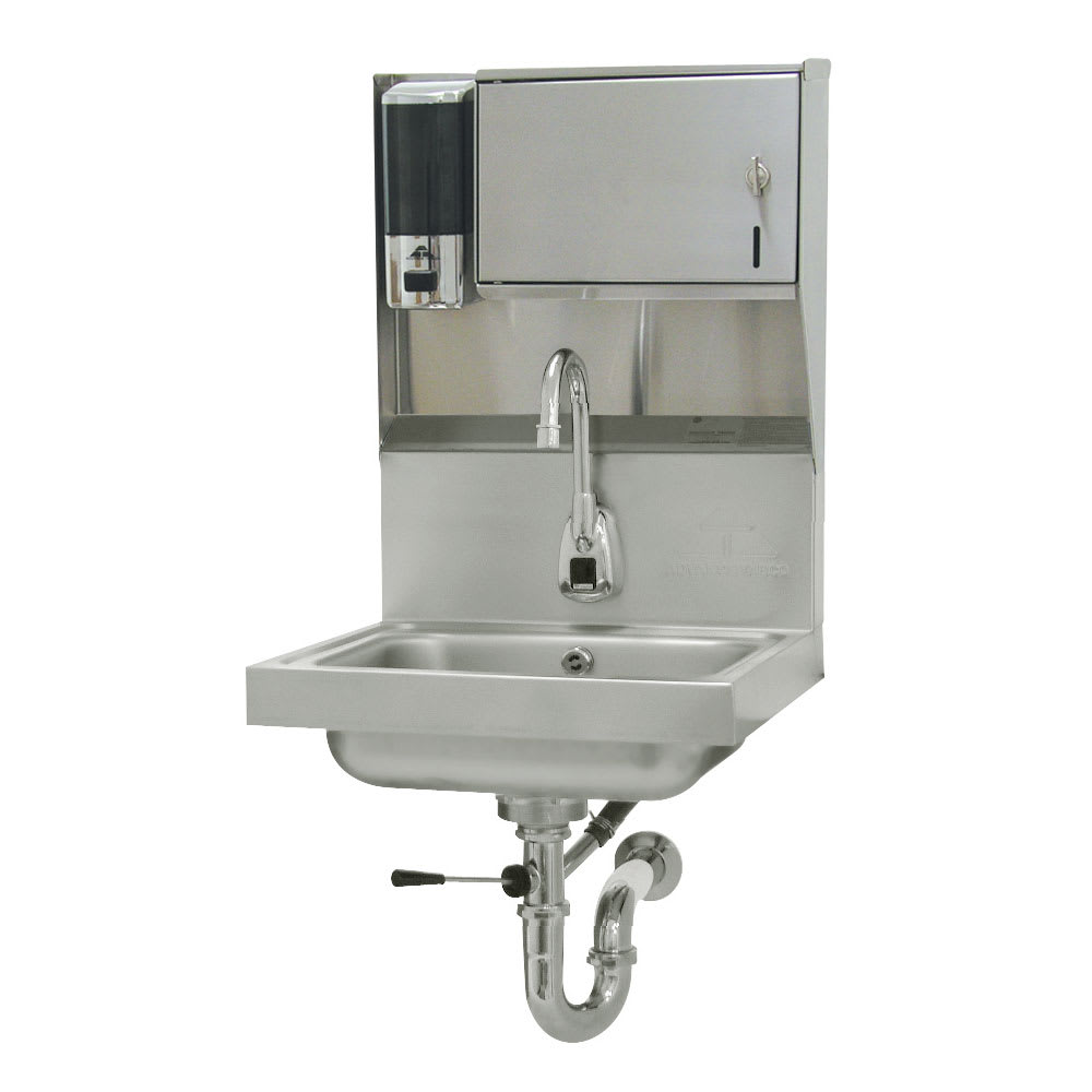 009-7PS81 Wall Mount Commercial Touchless Hand Sink w/ 14"L x 10"W x 5"D Bowl, Ele...