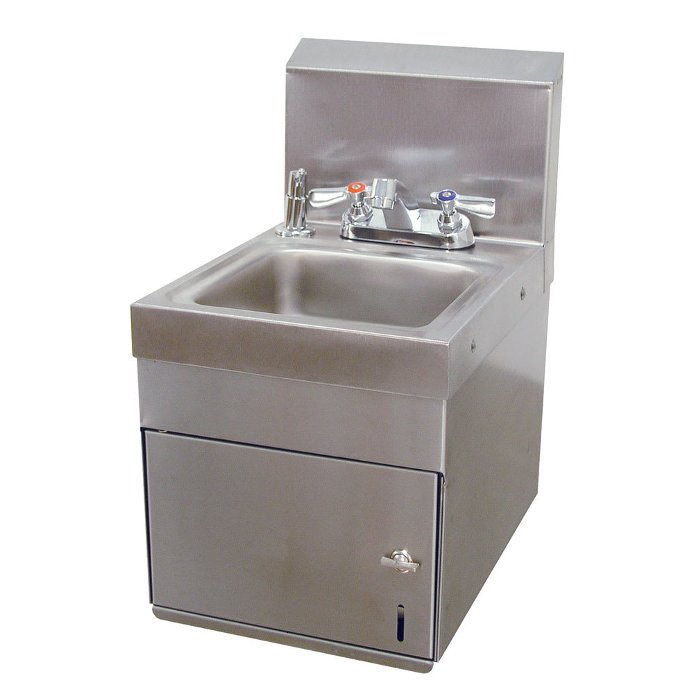 009-7PS88 Wall Mount Commercial Hand Sink w/ 9"L x 9"W x 5"D Bowl, Soap Dispenser