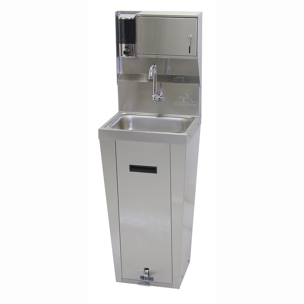 009-7PS95 Pedestal Commercial Touchless Hand Sink w/ 14"L x 10"W x 5"D Bowl, Pedal...