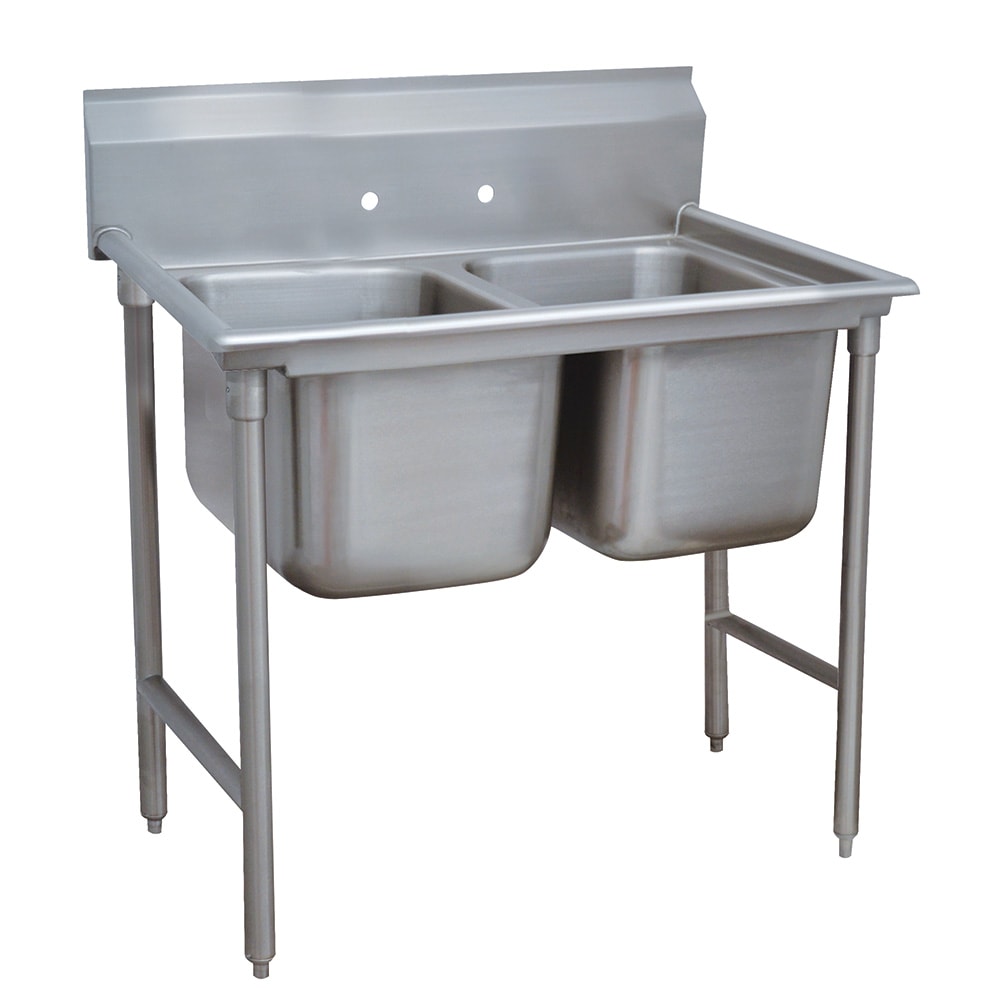 009-93236 46" 2 Compartment Sink w/ 16"L x 20"W Bowl, 12" Deep