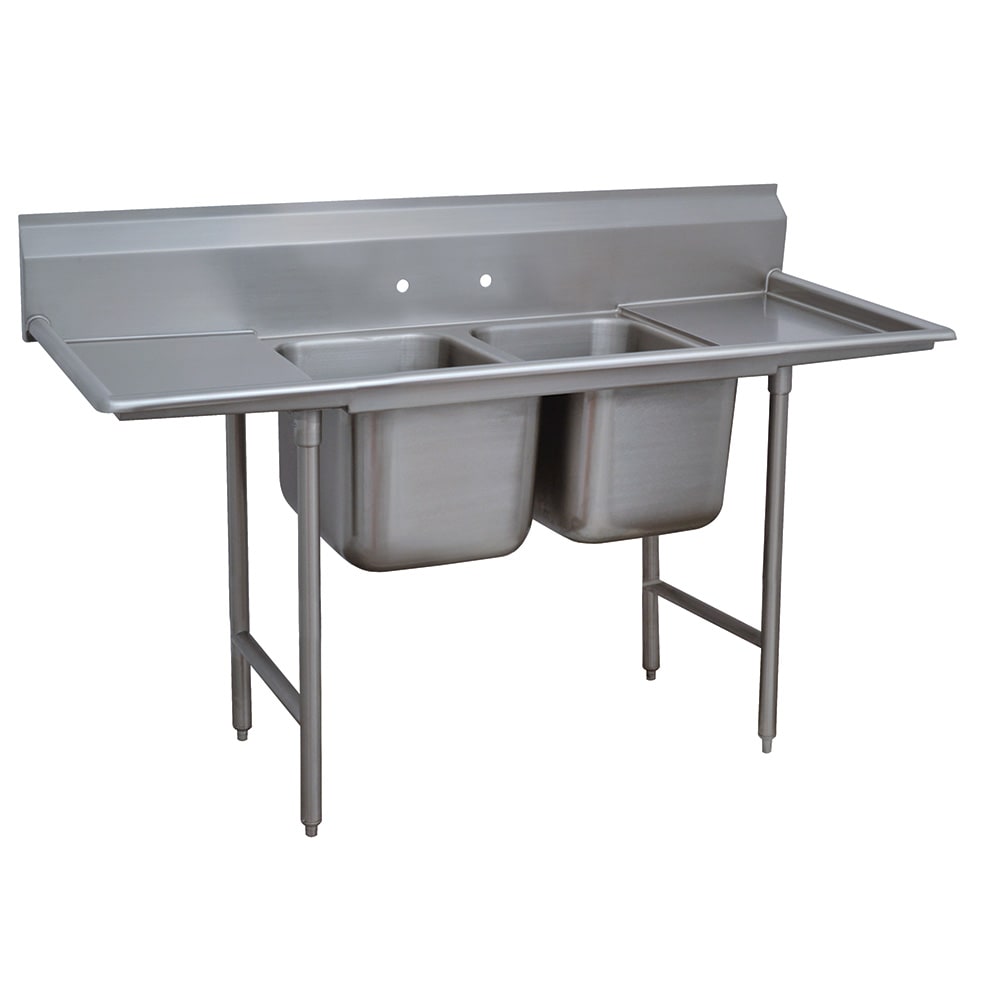 009-9323618RL 72" 2 Compartment Sink w/ 16"L x 20"W Bowl, 12" Deep