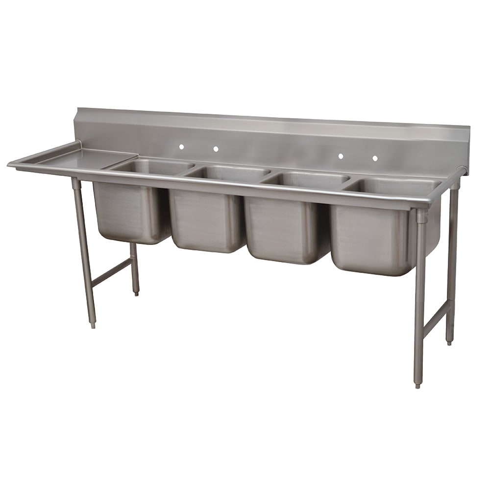009-9347218L 95" 4 Compartment Sink w/ 16"L x 20"W Bowl, 12" Deep
