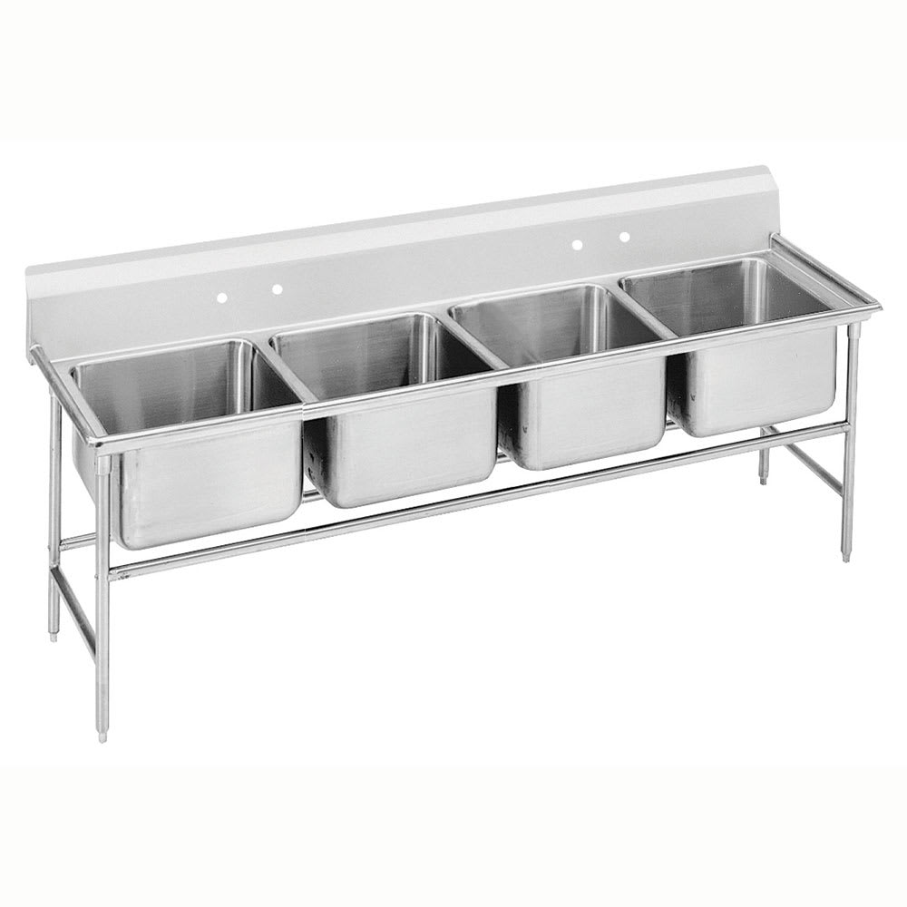 009-94472 83" 4 Compartment Sink w/ 16"L x 20"W Bowl, 14" Deep