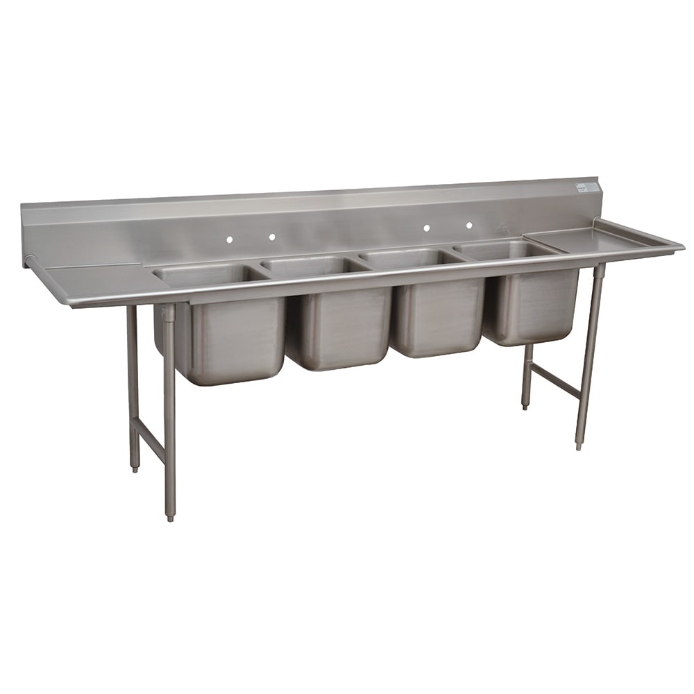 009-947218RL 110" 4 Compartment Sink w/ 16"L x 20"W Bowl, 12" Deep