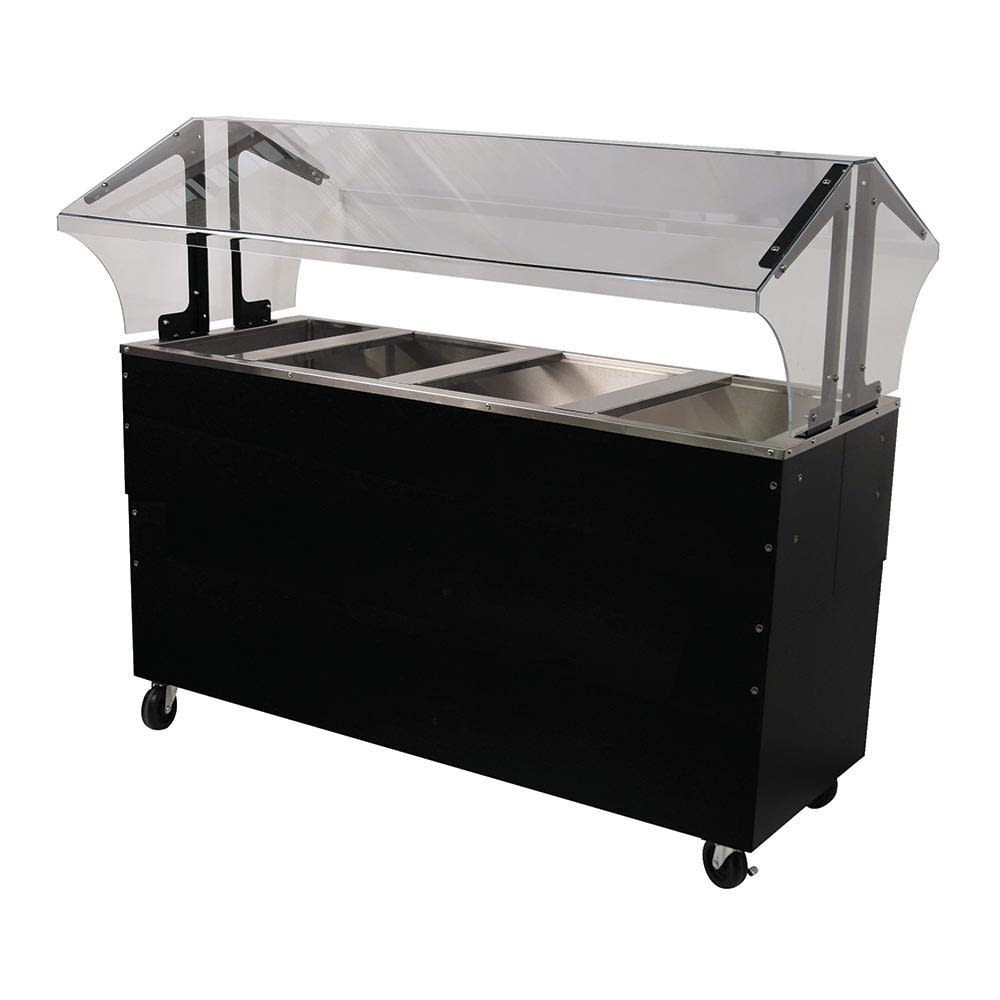 009-B4CPUBSB 58" Cold Food Bar - (4) Pan Capacity, Floor Model, Black