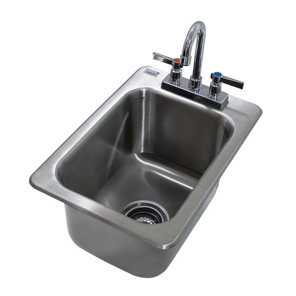 009-DI1102X (1) Compartment Drop-in Sink - 10" x 14", Drain Included
