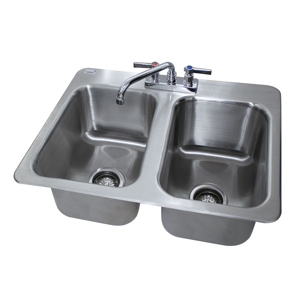009-DI210 (2) Compartment Drop-in Sink - 10" x 14", Drain Included