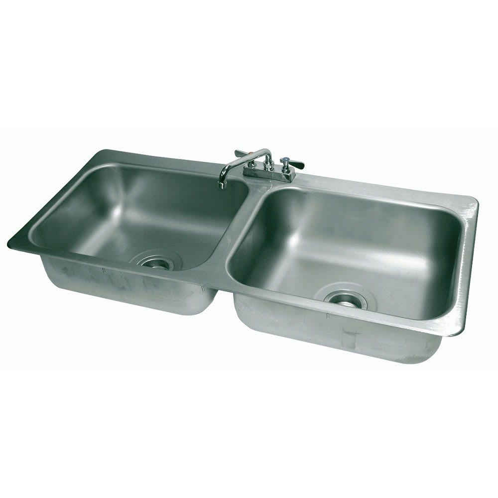 009-DI2208 (2) Compartment Drop-in Sink - 20" x 16", Drain Included