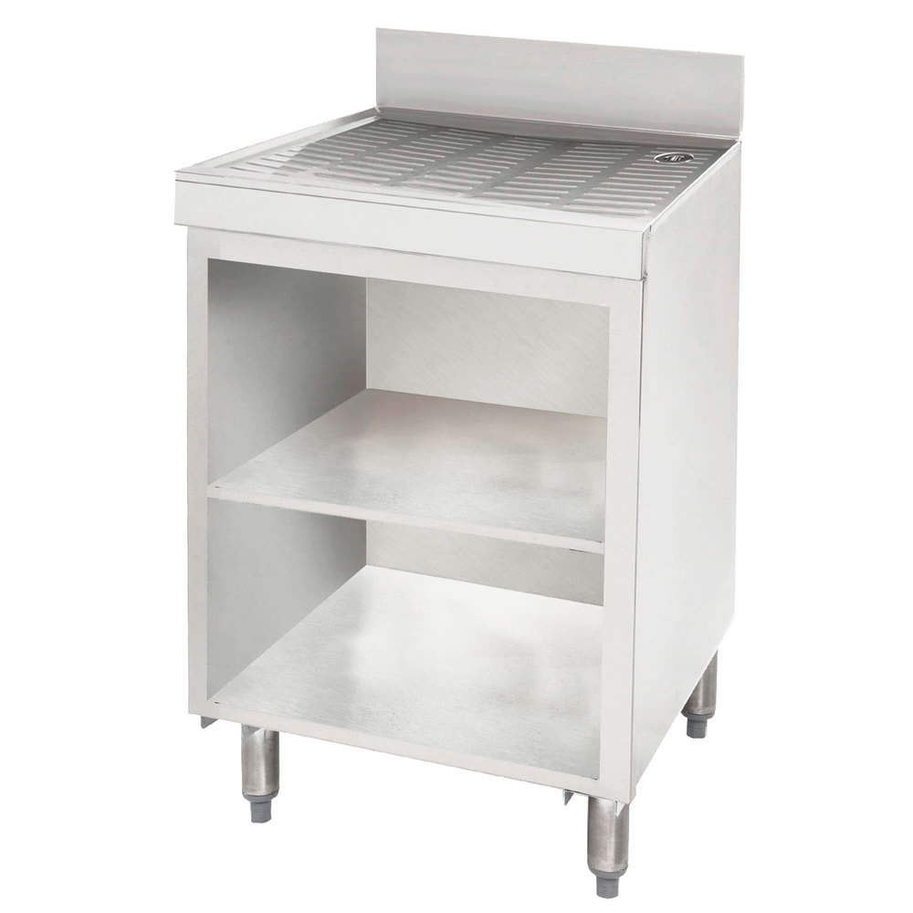 009-CRD2BMX Under Bar Drainboard Cabinet w/ 4" Backsplash - 24" x 21" x 33",...