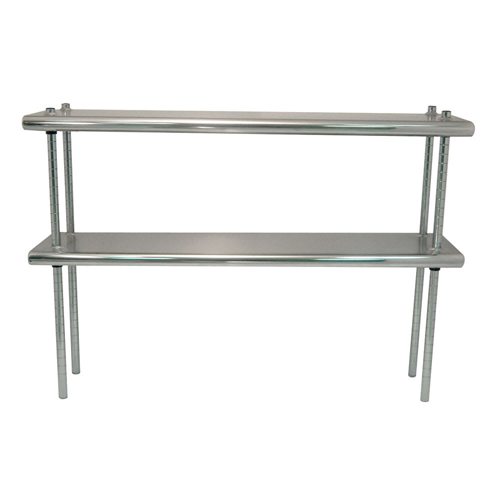 009-DS1296 Table Mount Shelf - Double Deck, 12" x 96", 18 ga 430 Stainless