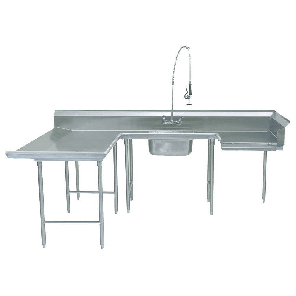 009-DTSU30144L 144" U Shaped Dish Table - Left to Right, (1) 20" x 20" x 8" S...