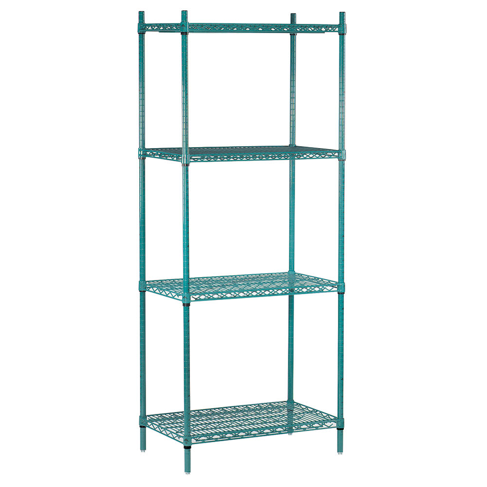 009-EGG1872 72" NSF 4-Tier Epoxy Coated Wire Shelf Kit - 18"W, 74"H