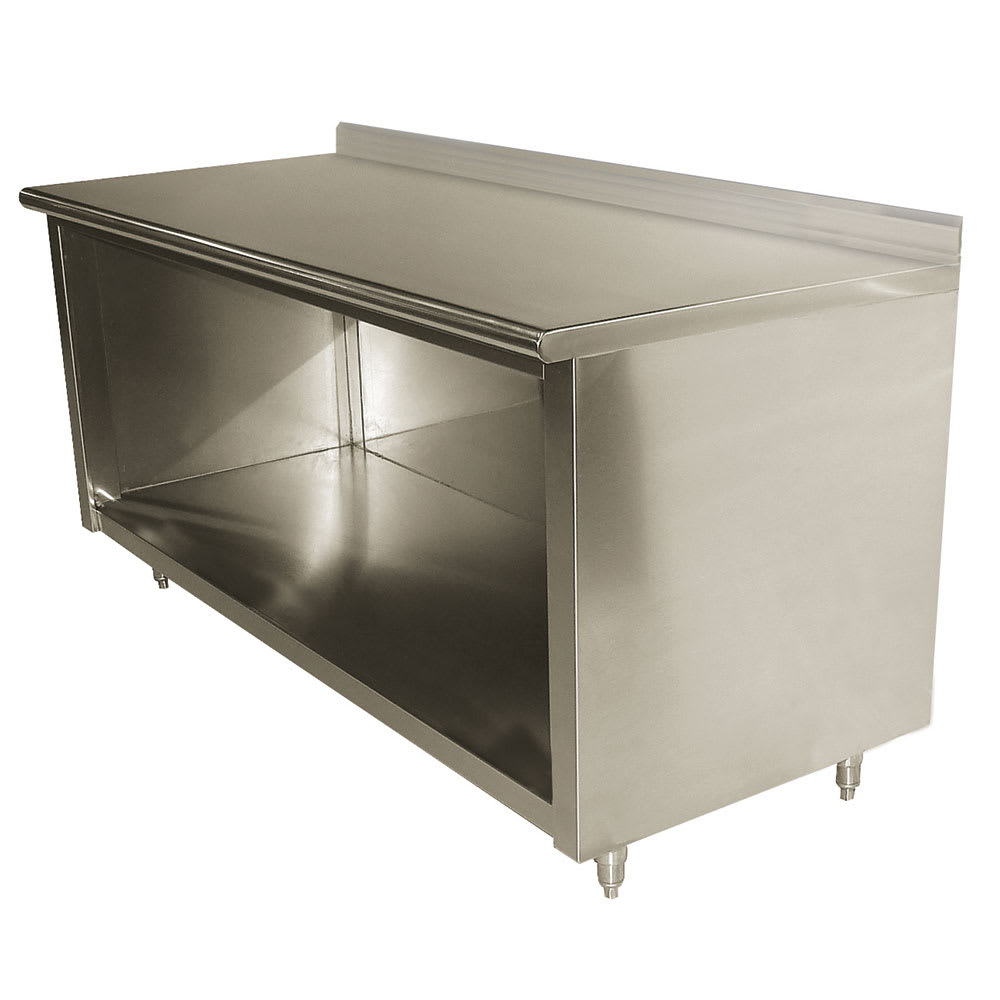 009-EKSS3610 120" Dish Cabinet w/ Open Base & 5" Backsplash, 36"D
