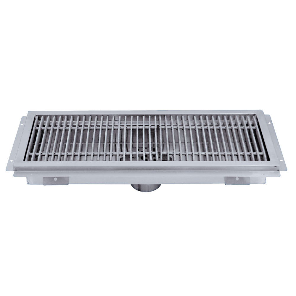009-FRG24 Floor Water Receptacle - Subway Grating, 12" x 24" x 2", 14 ga 304 Stain...