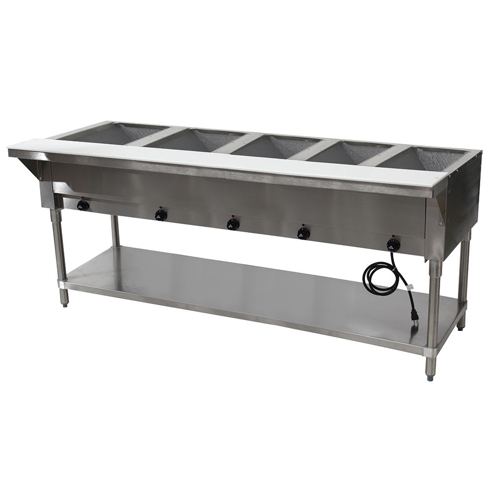 009-HF5E240X 77 3/4" Hot Food Table w/ (5) Wells & Cutting Board, 208 240v/1ph