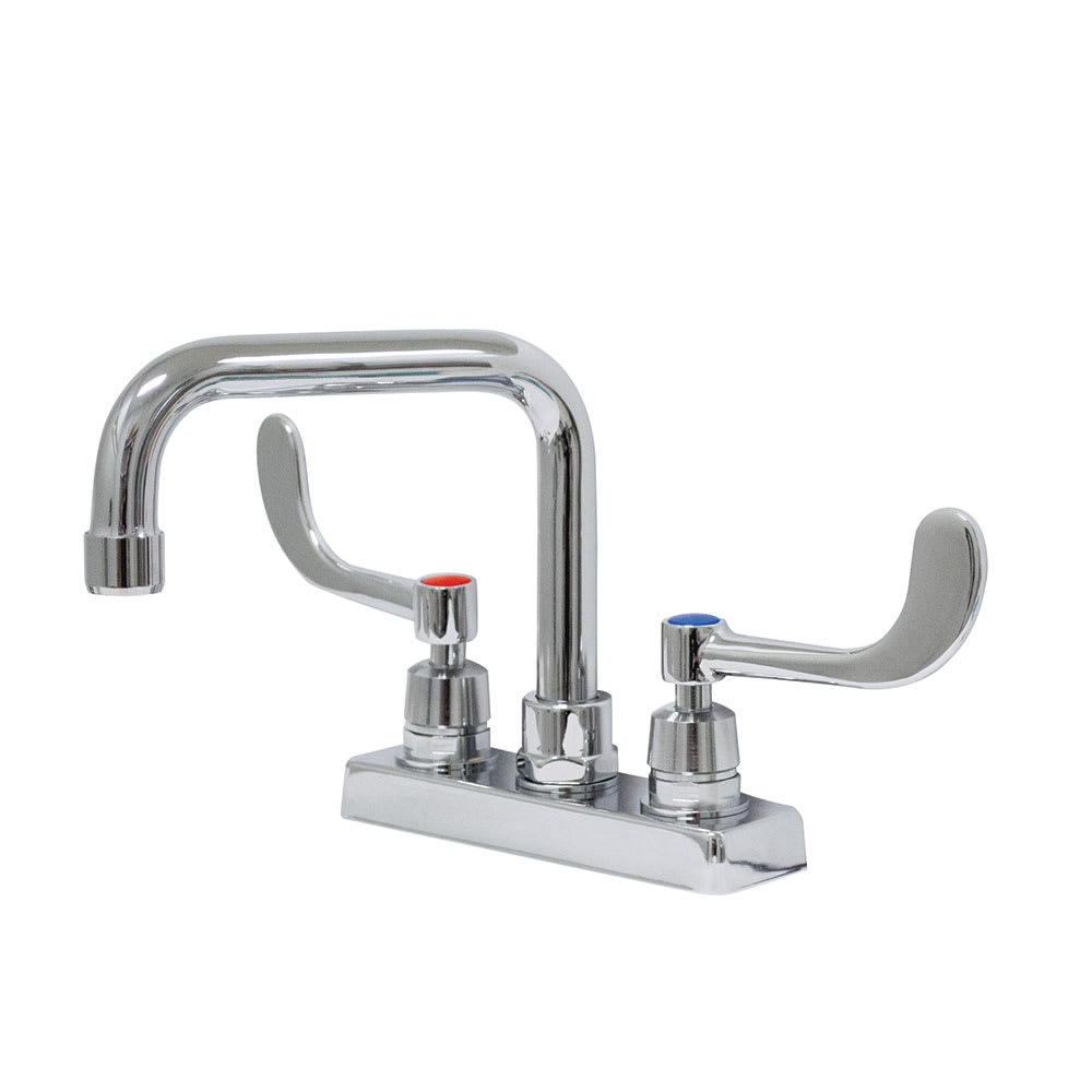 009-K208 Deck Mount Faucet - 6" Swing Spout, 4" Centers, Lead Free