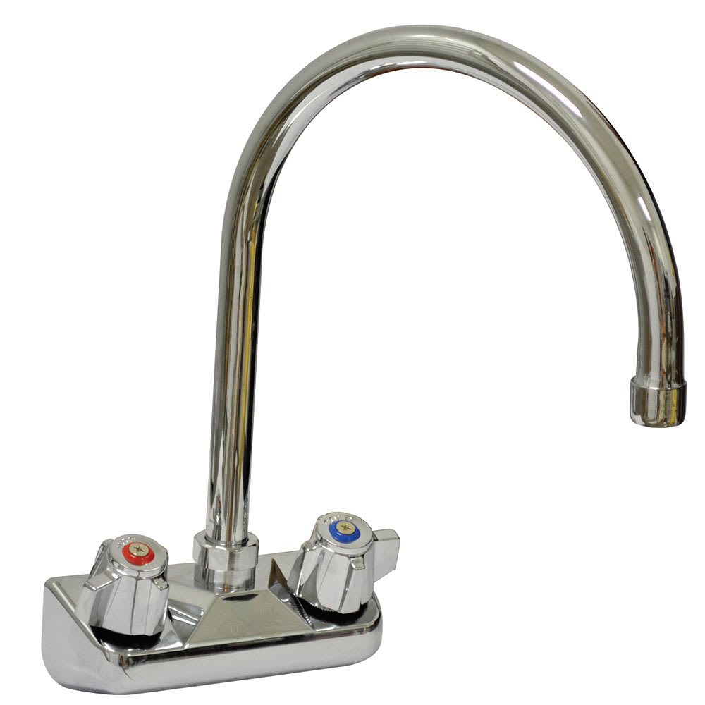 009-K60 Splash Mount Faucet - 8 1/2" Gooseneck Spout, 4" Centers, Lead Free