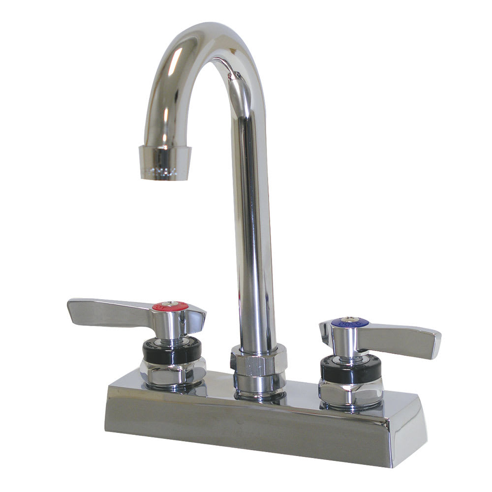 009-K62 Deck Mount Faucet - 3 1/2" Gooseneck Spout, 4" Centers, Lead Free