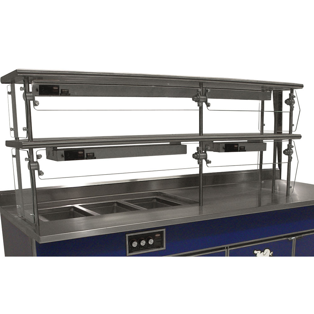 009-NDSG1260 Self Service Food Shield - 2 Tier, 12x60x34", Stainless Top Shelf