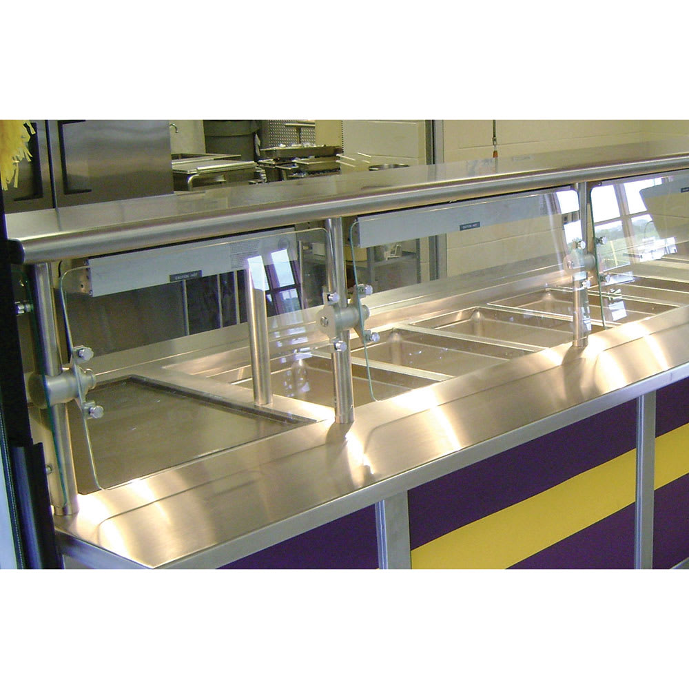 009-NSGC1536 Cafeteria Style Food Shield - 15x36x18", Stainless Top Shelf