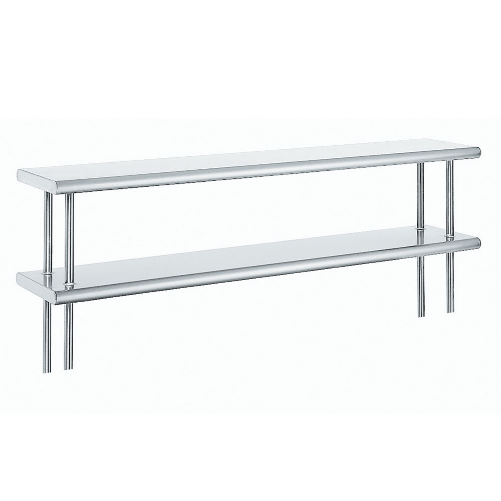 009-ODS1548R 48" Old Style Table Mount Shelf - 2 Deck, Rear Turn Up, 15"L, 18 ga 430 St...
