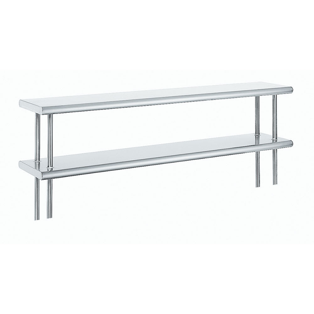 009-ODS1596R 96"L Table Mount Shelf - 2 Decks, 15"W, Stainless