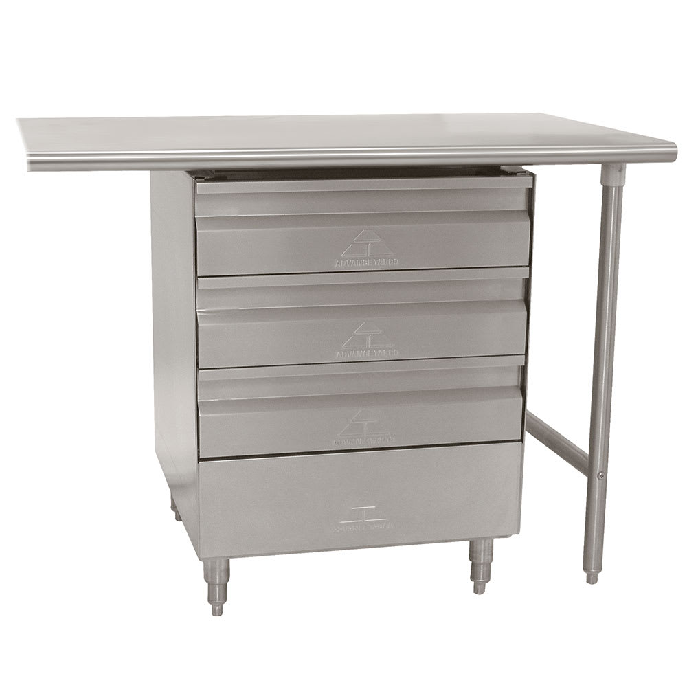 009-TA38 Drawers, 3 Tier, 20x20x4", Installed Under Worktable, SS