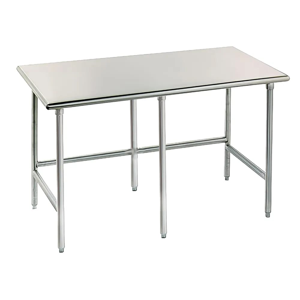 009-TAG2410 120" 16 ga Work Table w/ 430 Series Stainless Flat Top